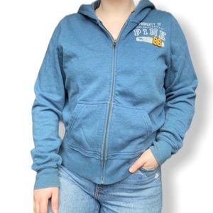 Victoria Secret Pink Blue Zip Up Hoodie